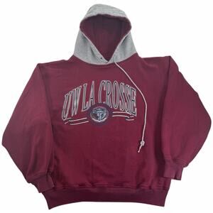 Vintage 90s University of Wisconsin LaCrosse Hoodie Large Jansport Sweatshirt